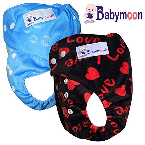 Image of Babymoon (Set of 2) Reusable Cloth Diaper, Premium Adjustable Size Waterproof Washable Pocket Cloth Diaper Nappie (Duck & Love)