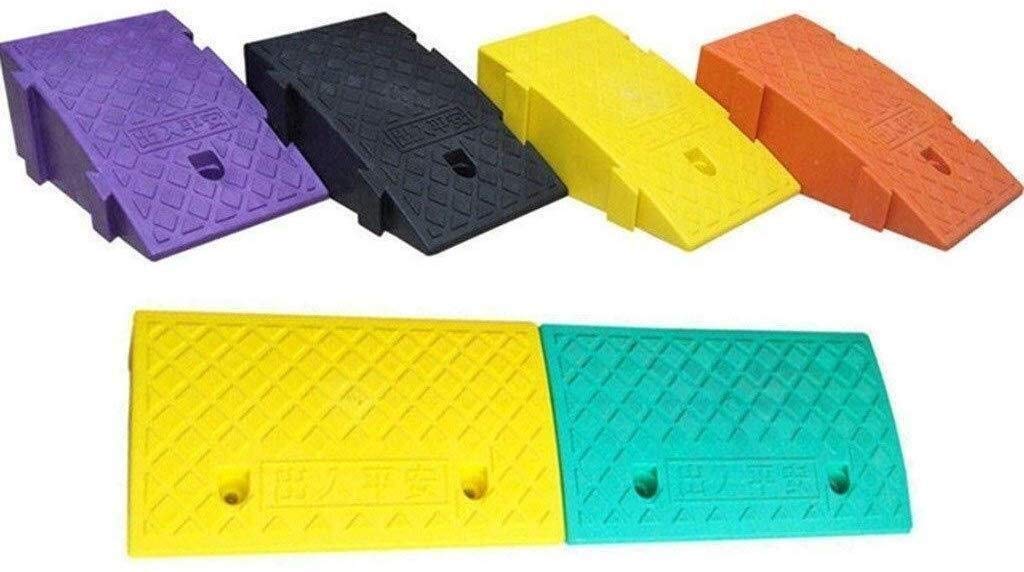 Gumowy Kerb podkładka na rampę deskorolka schodowa, plastikowe podwyższenie rower elektryczny podkładka pod stopki do wózka inwalidzkiego podkładka progowa Rampy samochodowe, 11-13 cm (kolor: C, rozmiar: 50 * 27 * 11 cm)
