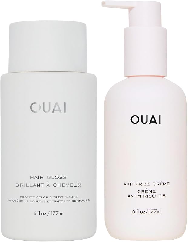 Smooth + Shine Bundle - Includes Anti Frizz Cream + Hair Gloss - Frizz Control + Shine-Enhancing Hair Set (2 Count, 6 Oz/6 Oz)