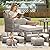 AMCLOBA Patio Furniture Set with 42.5" Fire Pit Table-6 Pieces All Weather Wicker Outdoor Furniture with High Back Swivel Patio Chairs Set of 2 Outdoor Couch for Deck Backyard Beige/Gray