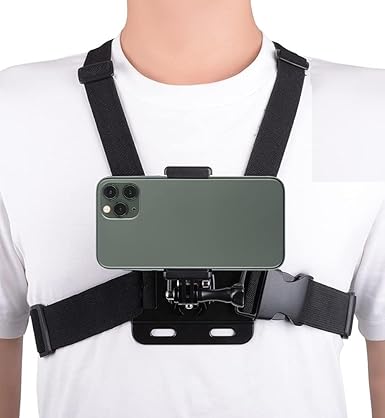 ZAUKY Mobile Phone Chest Mount Strap Holder ?Anti-Slide Strap Mount for Phone 360 Degree Rotary for Video Recording Camera Harness(Pack of 1PCS)