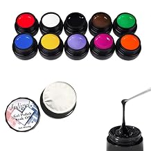 12 Colors Nail Painting Gel for Nail Drawing Lines Striping Painting Flowers Patterns Nail Art Set Nail Design Gel Polish UV LED for Nails Manicure Kit, White Black Blue Green Yellow Orange Pink