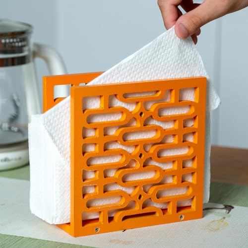 Tnstbiee Handmade Vintage Star Napkin Holder - Mid-Century Modern Atomic Elliptical Geometric Kitchen Decor - Farmhouse Wood Upright Table Napkin Stand - Unique 1960s 50s Retro Gift