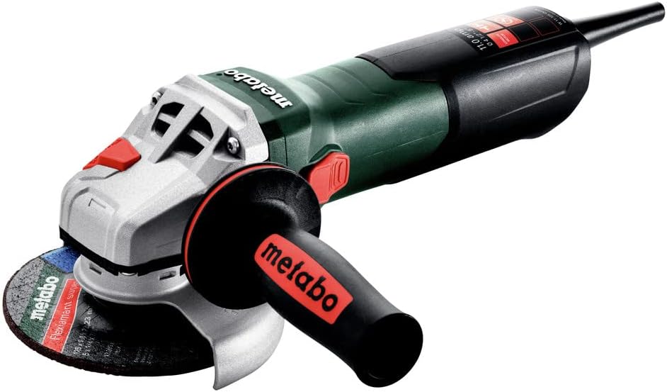 - Metabo 4-1/2-5-Inch Angle Grinder, 11 Amp, 11,000 RPM, Lock-on Slide Switch, Made in Germany, W 11-125 Quick, 603623420, Green