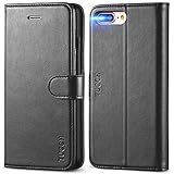 TUCCH iPhone 8 Plus Wallet Case, iPhone 7 Plus Case, Premium PU Leather Flip Case with Card Slot, Stand Holder, Magnetic Closure [Shockproof TPU Interior Case] Compatible with iPhone 7/8 Plus, Black
