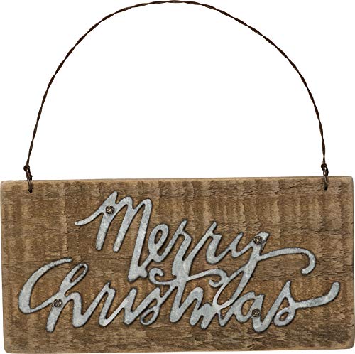 Primitives by Kathy Slat Wood Ornament 6 x 3 Inches Merry Christmas