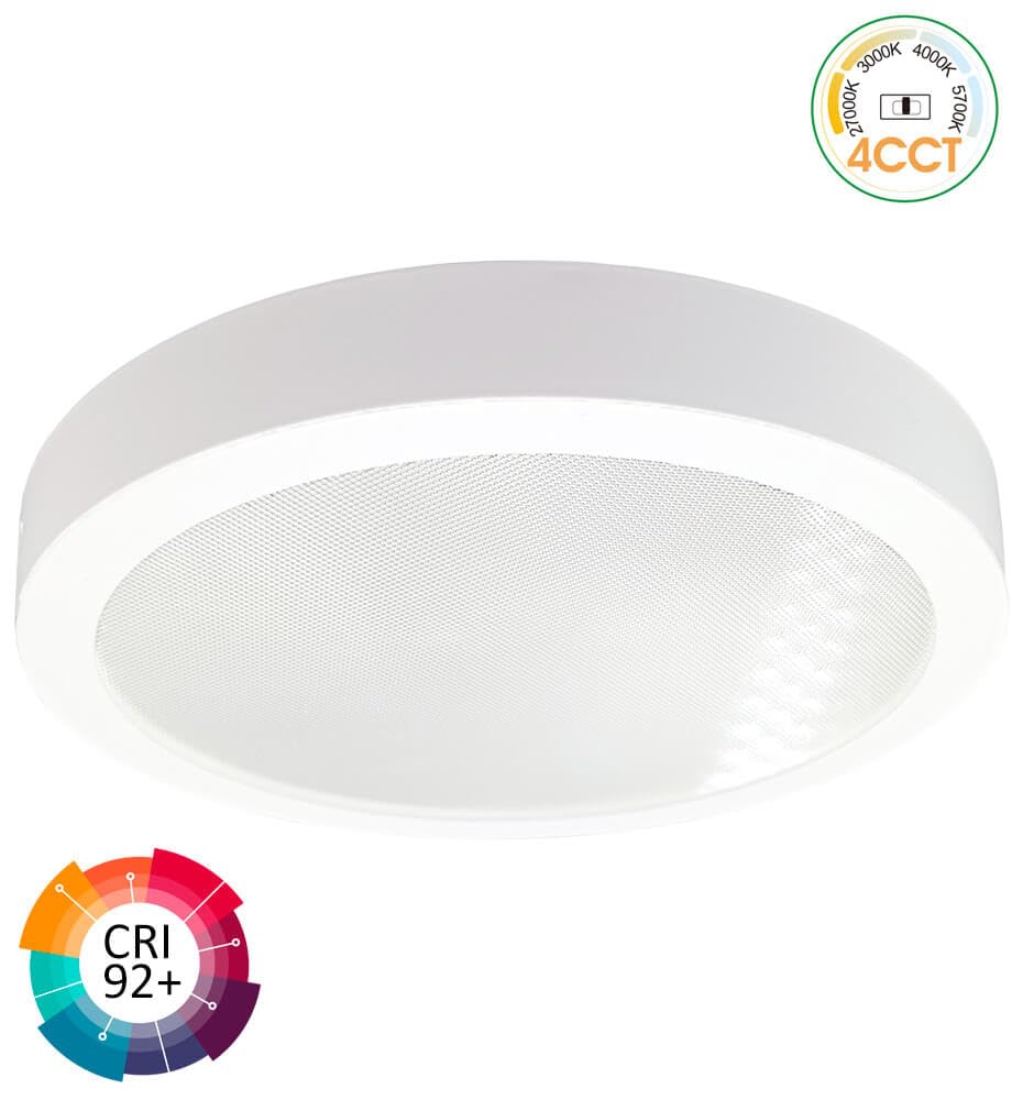 FactorLED ¡NOVEDAD! Plafón Led Circular, 30W (300W), 3600Lm, Ø29cm, Downlight Panel Superficie Redondo para Techo, Antideslumbramiento, Luz Seleccionable 4CCT 2700K-3000K-4000K-5700K (5, 290 mm)