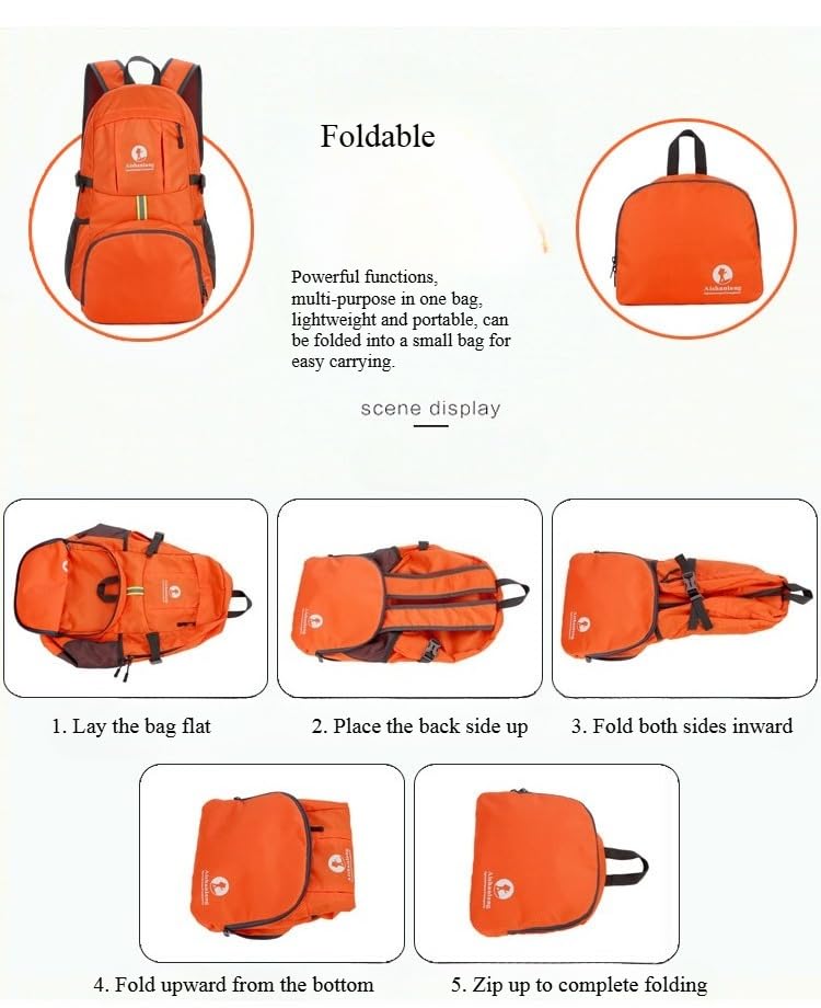 Mochila plegable impermeable para senderismo miniatura 5