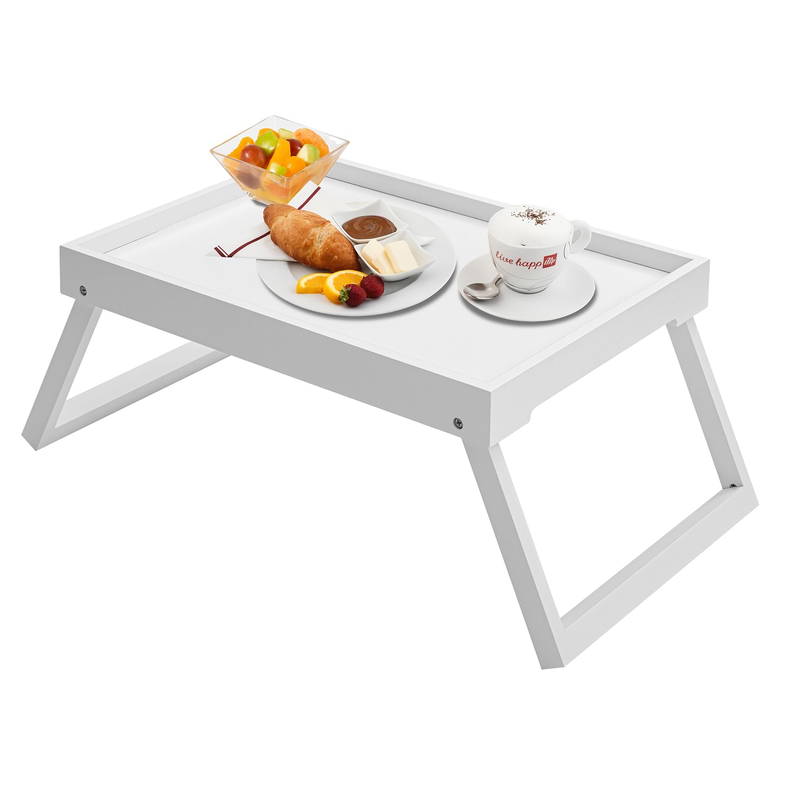 Kaukinye Bambus-Bettlade mit klappbaren Beinen, Frühstückslade, Beige