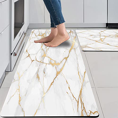 Mrcrypos Marble Anti Fatigue Kitchen Rug