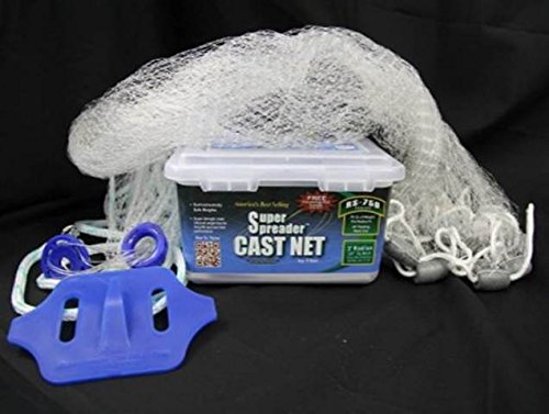 Fitec 10030 RS750 White Nylon Super Spreader Cast Net 3'x3/8