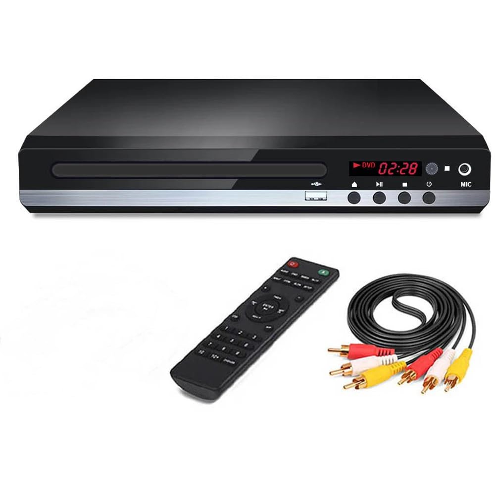 Home DVD Player TV CD Player Compact DVD Player Supports NTSC PAL System with RCA Stable Outputs USB