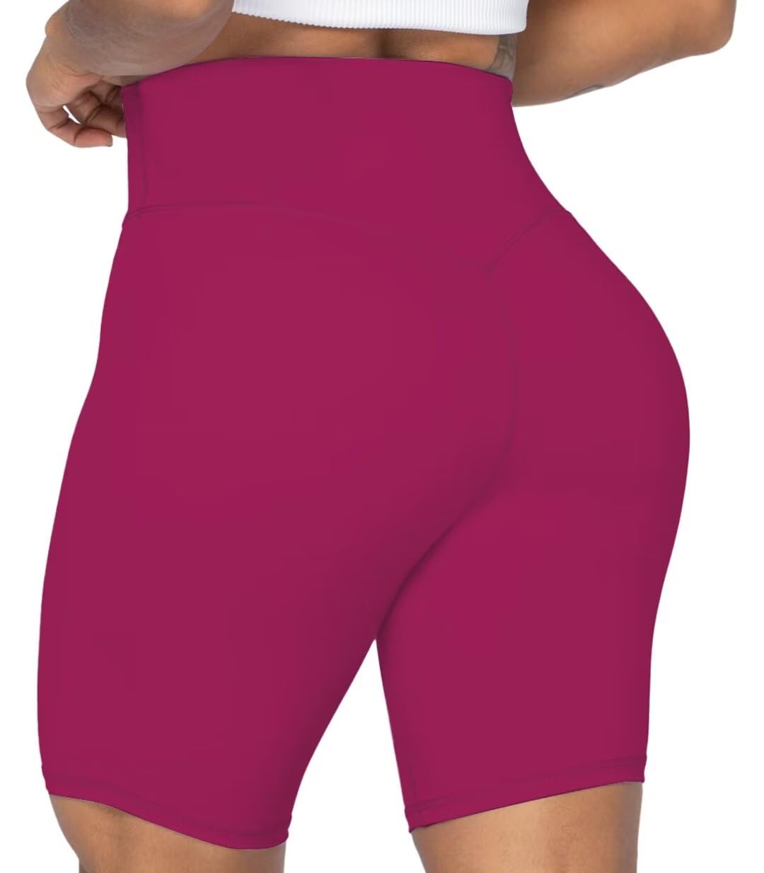 Sunzel No Front Seam High Waist Biker Shorts for Women, Squat Proof Yoga Workout Gym Bike Shorts