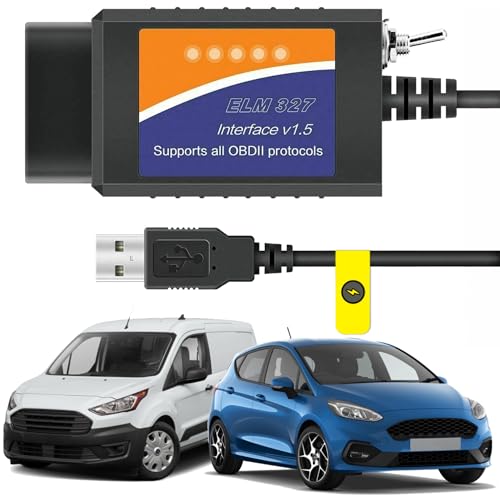 Rapid Revive - ELMConfig ELM OBD2 327 Scan Switch for Ford Fiesta Focus Transit Kuga (1996-Present) & More with HS-CAN/MS-CAN OBDII Diagnostic Cable