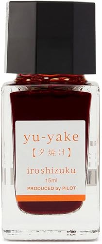 Pilot Iroshizuku - Mini pluma estilográfica embotellada de tinta yu-yake, botella de 0.5 onzas líquidas, INK-15-YU Japan Import con lápiz digital