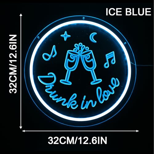 Image of ENUOLI Neon Signs,Wine Bar Sign for Home, Dimmable Wine Glass Neon Light Lamps Round Acrylic Wine Glass Bar LED Sign for Home Bar, Pub, Cafe, Basement Wall Decor