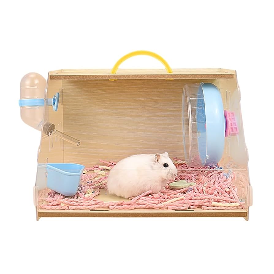 ハムスターのお出かけ Amazon | ハムスター ケージ お出かけキャリー 透明 ハムスター