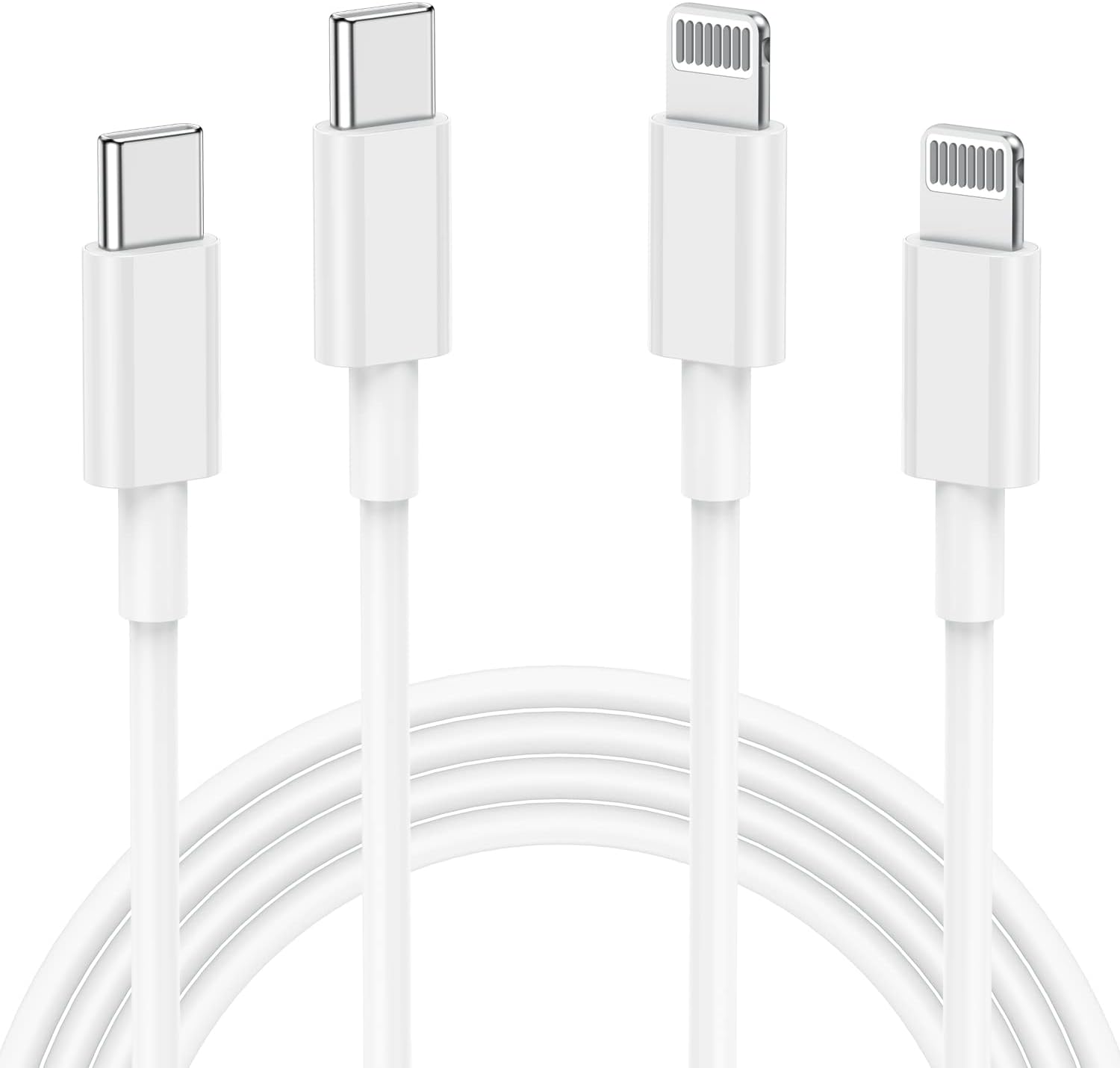 Lot 2 Câbles IPhone 1,8m - Charge Rapide Nylon Tressé Violet/rose