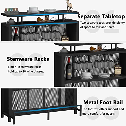 PAKASEPT-Home-Bar-Unit-3-Tier-Liquor-Bar-Table-with-Wine-Glasses-Holder-and-Storage-Shelves-and-Footrest-Wine-Bar-Cabinet-for-Home-Kitchen-Black