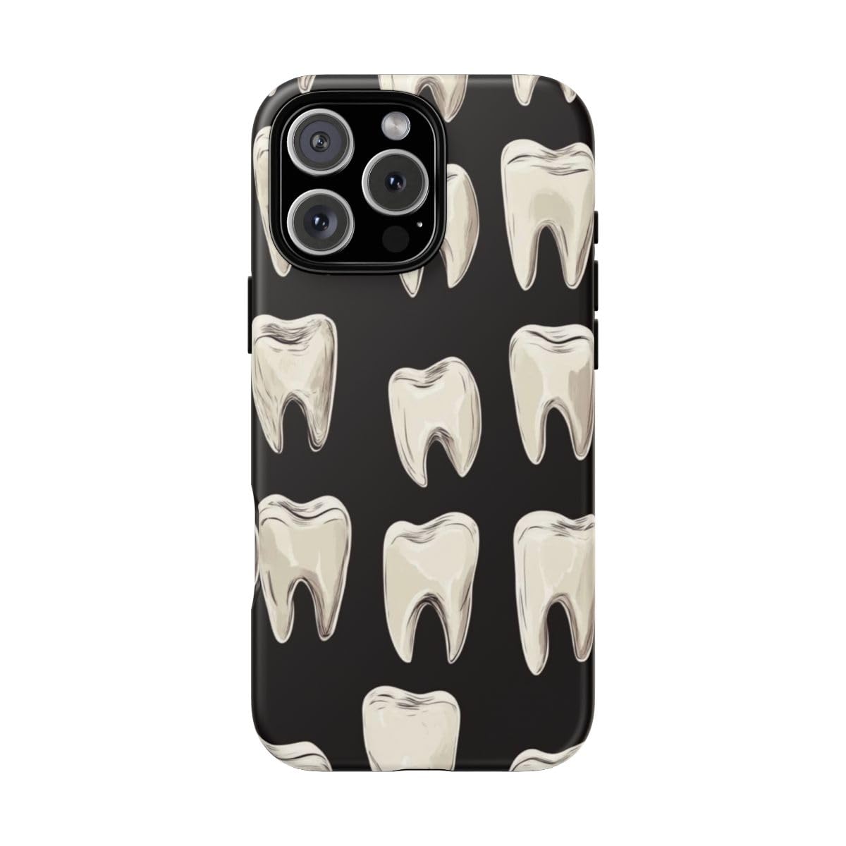 Coque iPhone 16 Pro Max rigide mate motif dents blanches protection - 5