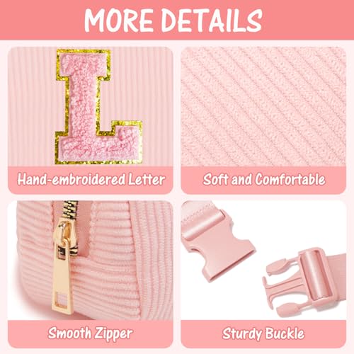 Image of Gitus Gifts for 10-16 Year Old Girls: Christmas Gifts for Teen Girls & Women - Fanny Pack with Initial Letter Patch Belt Bag Crossbody Bag - Trendy Stuff (Light Pink-L)