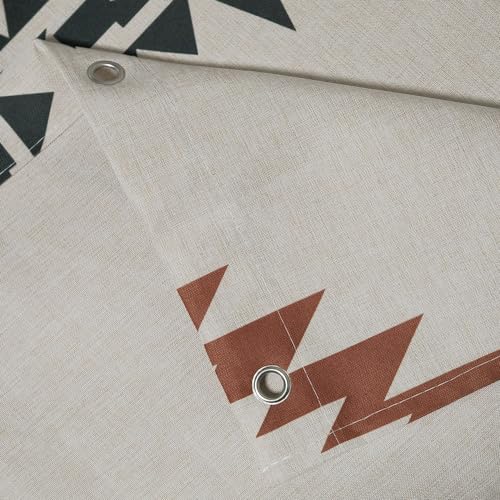 Jimuzi Southwest Linen Shower Curtain Aztec Geometric Stripes Fabric Shower Curtain Set With Hooks thumb #2