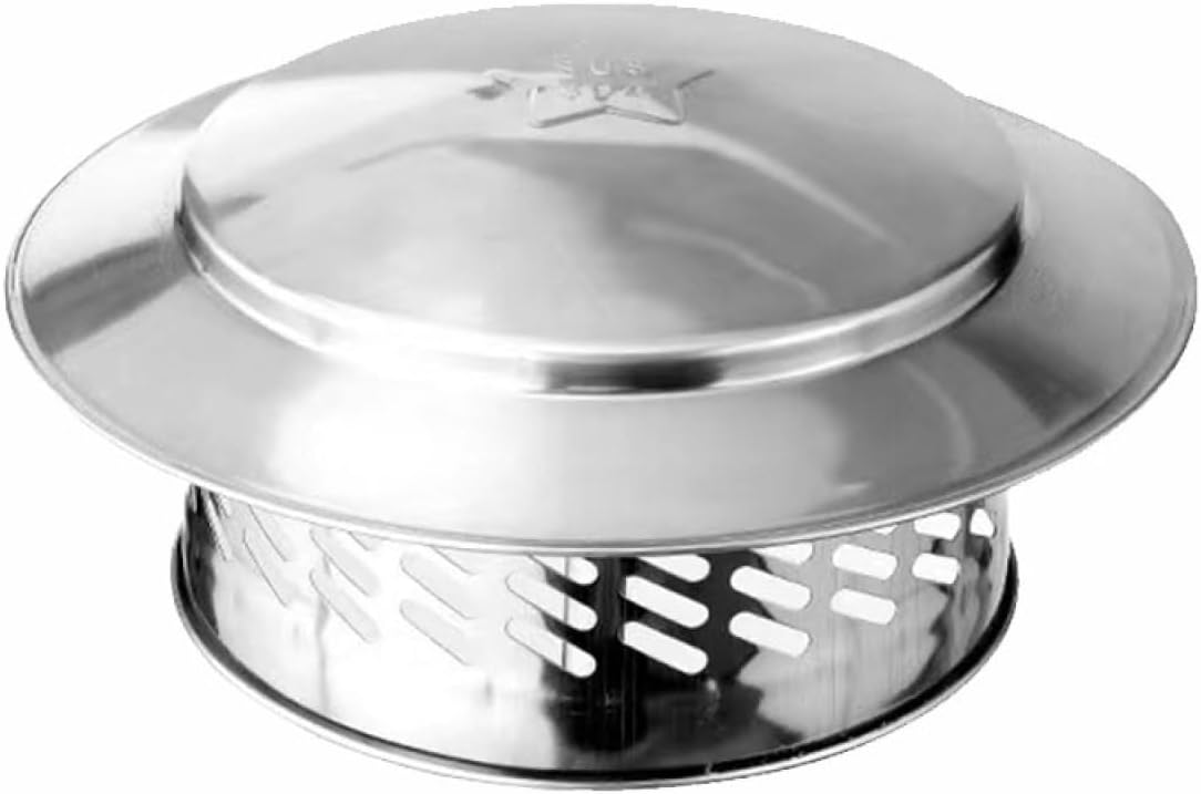 Stainless Steel Round Chimney Cap Weatherproof Fireplace Chimney Caps for Outdoor Use, Rain Cap for Stove Pipe, Roof Vent Chimney Cap (201mm/7.91in)