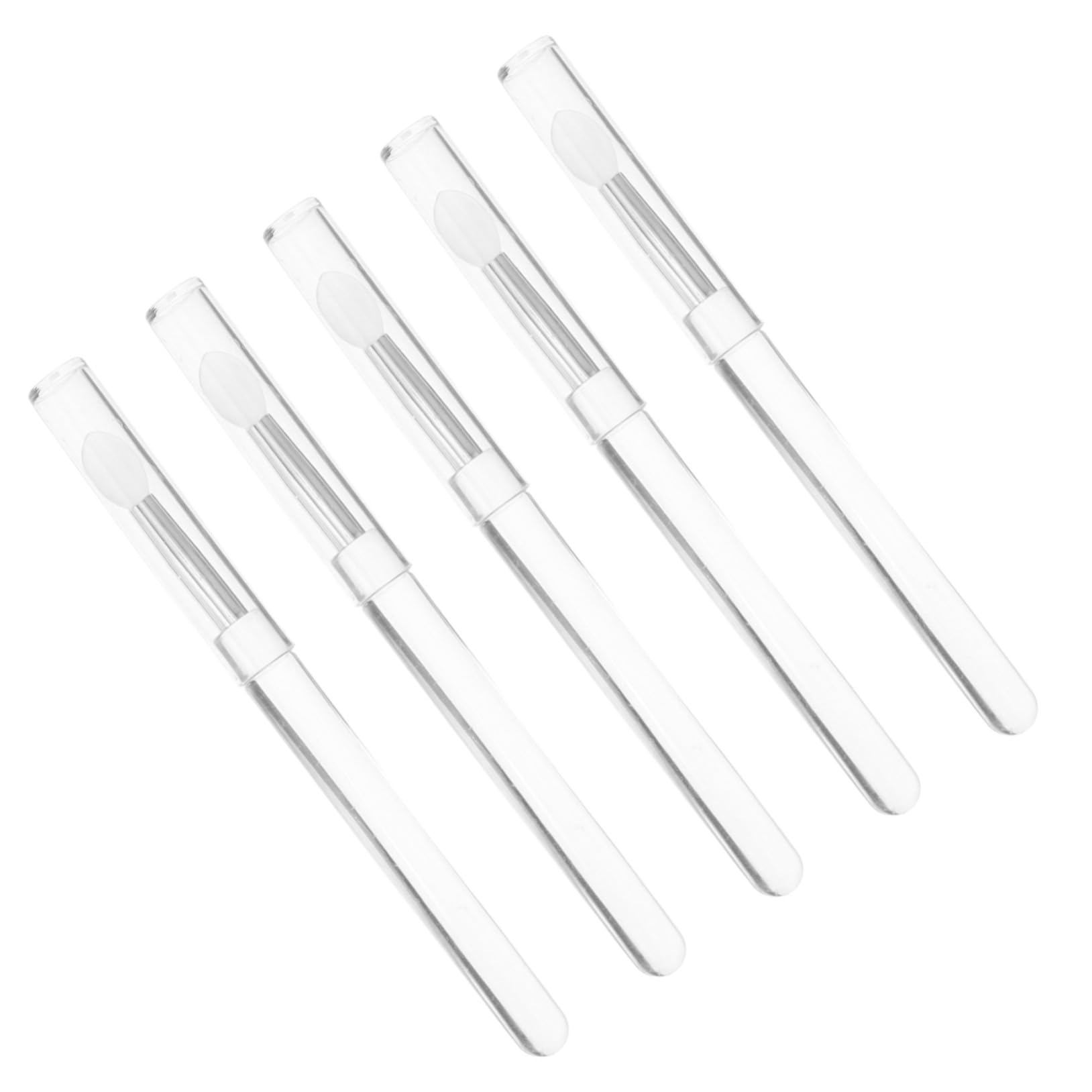 FRCOLOR Essential Makeup Brush Set 5pcs Silicone Makeup Brushes Lip Applicator for Foundation Eyeshadow Portable Easy to Carry