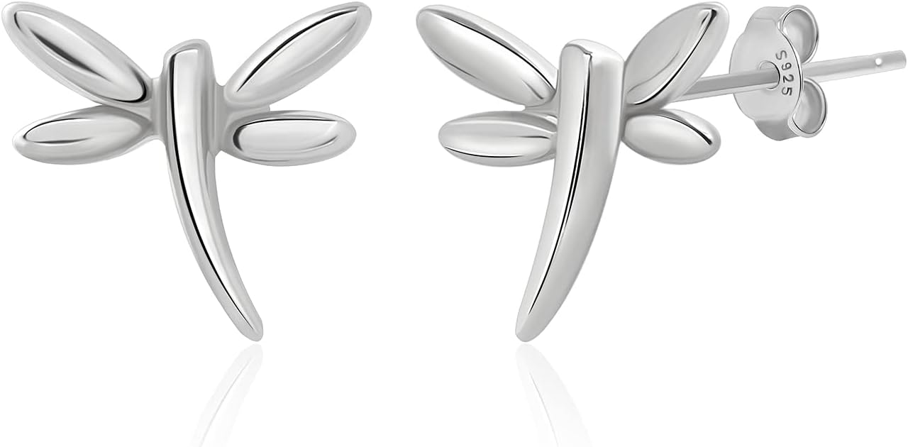 Meissa Tiny Dragonfly Earrings for Women 925 Sterling Silver Dragonfly Studs Dainty Cute Jewelry Gift Hypoallergenic Earrings