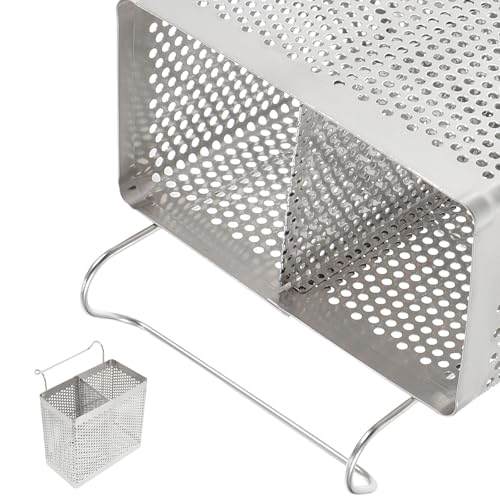 Beaupretty Escurridor de Cubiertos para Colgar de Acero Inoxidable con Doble Compartimento y Ganchos Traseros Diseño Rectangular Adecuado para Organización en Cocina