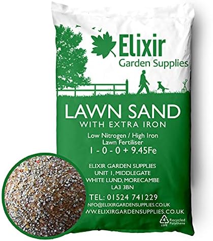 Elixir Gardens Lawn Sand & Moss Killer 4-0-0+3Fe | 14.1% Iron Sulphate | 5kg
