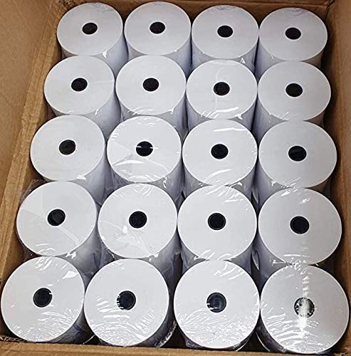 Rollos de papel térmico de 80 mm x 80 mm, rollos de papel para máquina, rollos de tarjetas de crédito, recibo de caja registradora PDQ (100)