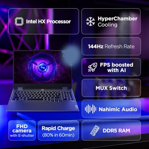 Image of Lenovo LOQ, Intel Core i7-13650HX, 13th Gen, NVIDIA RTX 4060-8GB, 16GB RAM, 1TB SSD, FHD 144Hz 300Nits, 15.6 inch /39.62cm, Windows 11 Home, MS Office 24, Grey, 2.38Kg, 83DV01BHIN, 100% sRGB Gaming Laptop