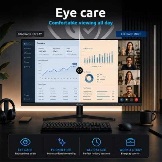 Alurin Monitor 27 Pulgadas 4K UHD CoreVision, AMD FreeSync, Eye Care, Low Blue Light, 60Hz, HDMI 2.0, DisplayPort 1.4, VESA 75x75, Monitor para Oficina, Diseño, Edición y Multimedia
