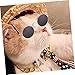 Beavorty 6pcs Pet Fashion Accessories Retro Straw Hat Dog Gold Necklace Sunglasses for Parties Photos Special Occasions Unique Animal Ornaments for Dogs Cats