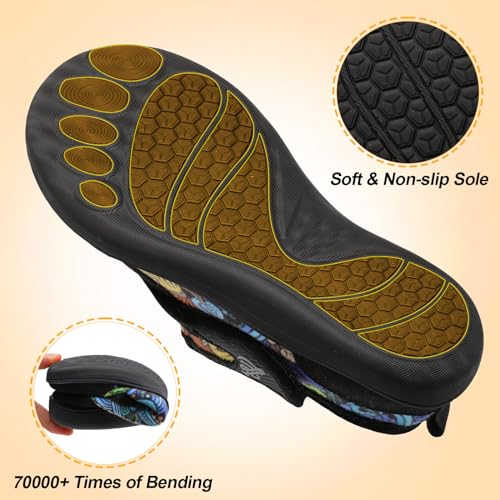 Image of LeIsfIt Womens Slippers Wide Diabetic Shoes Adjustable Arthritis Edema House Shoes Indoor Outdoor Slippers