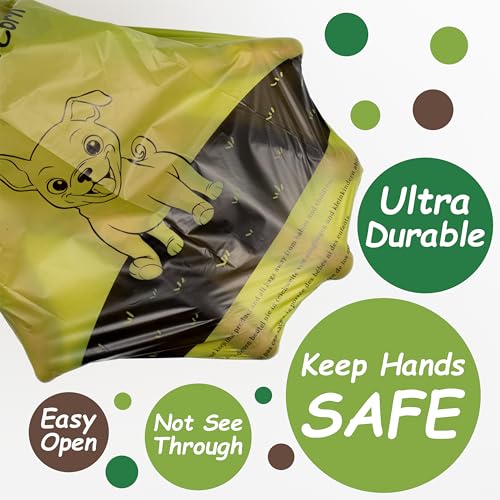 GREENER WALKER Tie Handles Poo Bags for Dog Waste, 300 Pet Poop Bags, 100% Leak-proof Thick and Strong Biodegradable (Green) - Image 4