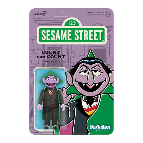 Super7 Sesame Street Count von Count - 3.75' Sesame Street Action Figure with Accessory Collectibles and Retro Toys