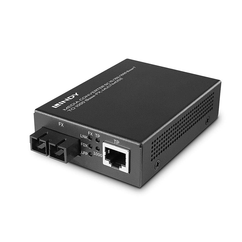 LINDY 25119 Convertisseur de médias SC 10/100/1000 Base-T vers 1000 Base-FX, Multimode