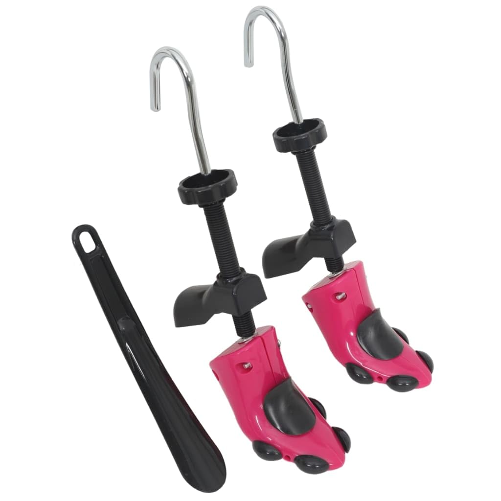 Horma de zapatos con calzador de plástico, color rosa, talla 34-40, para tensor de botas y cuidado de zapatos, estiramiento, formas anchas, sin arrugas, alisar