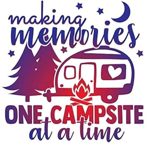 WSQ Making Memories One Campsite at A Time Vinyl Sticker Camper Decals - 5.5 Inches - for Car Truck...