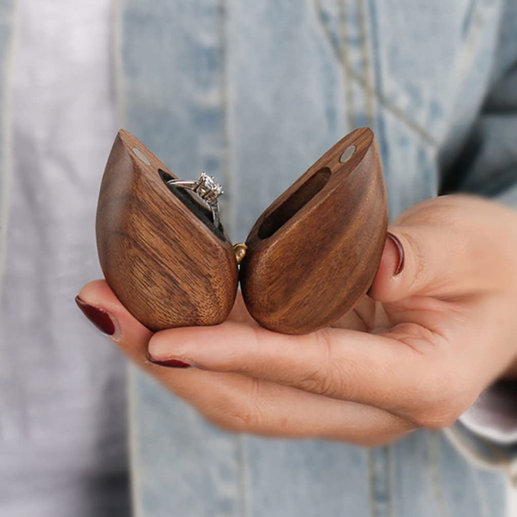 Regalos conmemorativos Regalos para Hombres Caja de Madera para Anillos Estuche para Anillos con Forma de corazón Organizador de Joyas para Ceremonia de Boda Propuesta Compromiso Regalos
