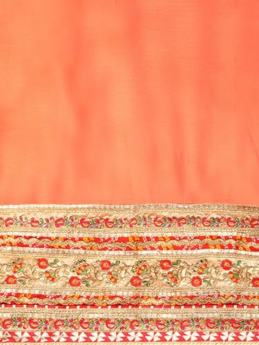 Image of Pandadi Saree Women's Elegance Chiffon Bandhani Saree with Heavy Lehenga Design