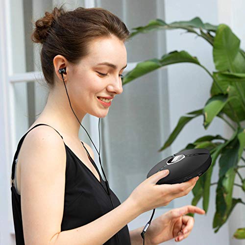 Klim Discman Portable Cd Player With A Built-In Battery - New 2023 Version + Ideal Car Cd Player With Earphones + Compatible Cd-R, Cd-Rw, Mp3. Compact Mini Cd Players Personal Cd Walkman - Black #TOP3