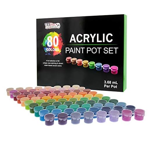 U.S. Art Supply Acrylic Paint Set - 80 Colors Paint Kit for Canvas, Wood, Rock & Crafts - Non-Toxic Art Paints for Adults - Professional Acrylic Paints for Canvas Painting & Craft Supplies