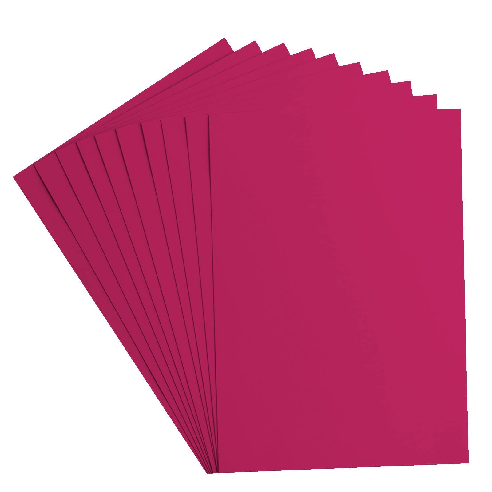Florence Linen Cardstock A4 Pink (Rose) - 10 Sheets Of 250 GSM Coloured Paper - Card Making