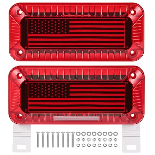 2PCS 84 LED Red RV Camper Tail Light w/License Plate Lights (Left + Right)