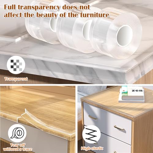 Image of Clear Corner Protectors Edge Protector Strip Corner Protectors Child Safety Trim Bumpers for Door Frame Baseboard Soft Baby Corner Guards -2 inch x9.84ft