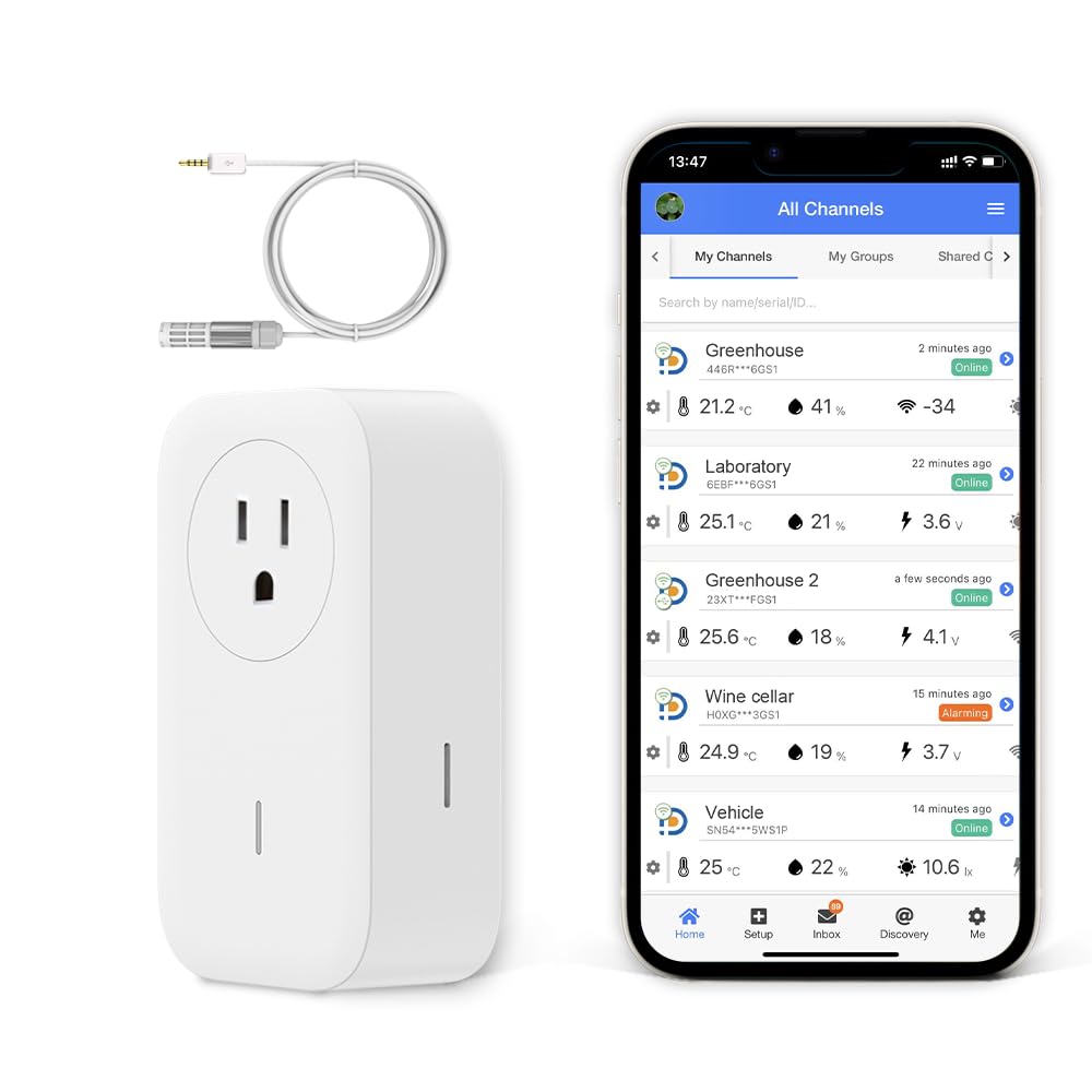 UbiBot SP1 TH30S-B Temperature and Humidity Monitoring Bundle - Smart Plug with External Sensor for Enhanced Automation Brief