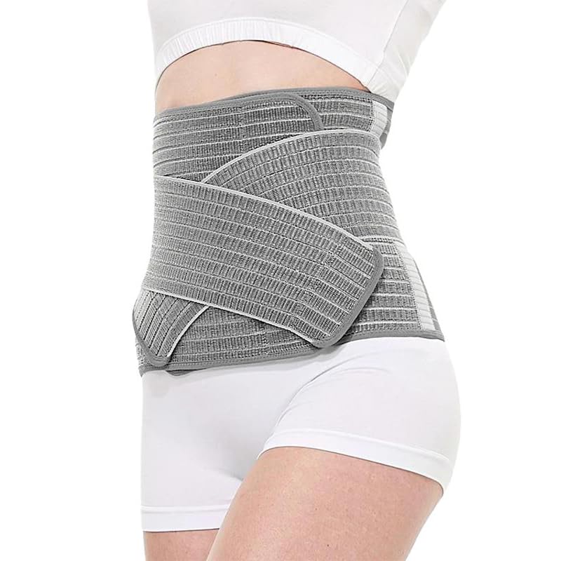 Mama Sue's Postpartum Recovery Belly Wrap Waistband or Post Surgical Adjustable Girdle, Great for Back Pain and Abdominal Compression (Small/Medium)